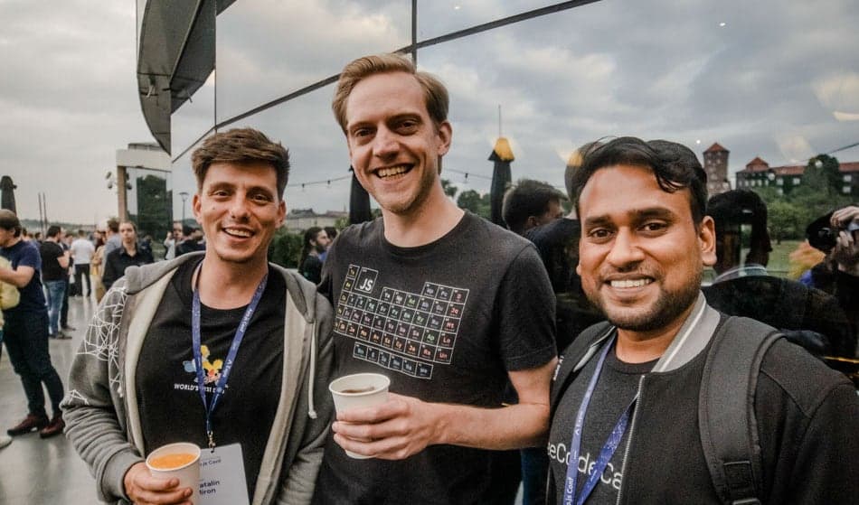 David Leuliette at App.js Conf with Catalyn and Aman